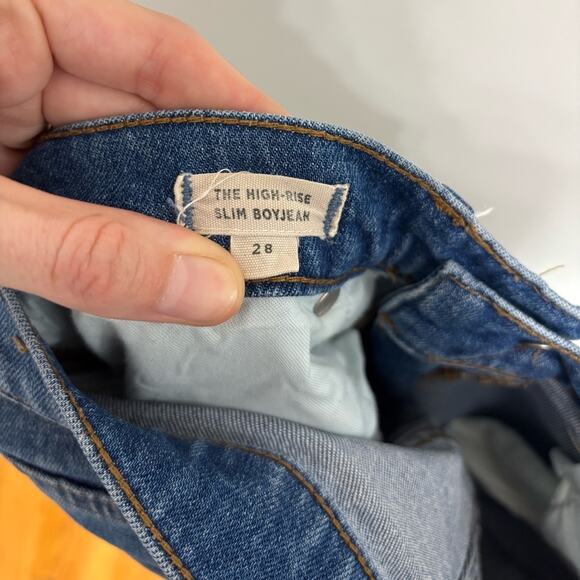 Madewell The High-Rise Slim Crop Boyjean: Knee-Rip Edition - Size 28 - Picture 5 of 8